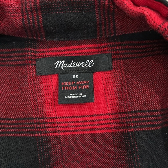 MADEWELL Buffalo check red and black long sleeve flannel PJ set XS - Picture 9 of 13